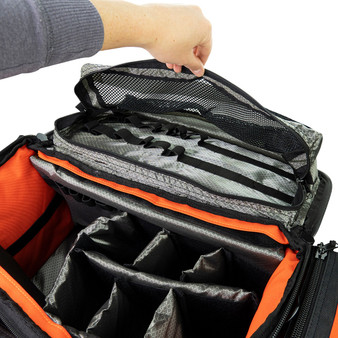LINE2design Elite Trauma Bag (25.25" x 13.75" x 11.50", Orange) Open