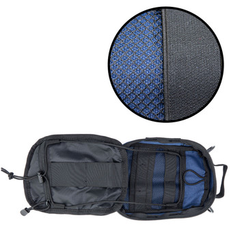 LINE2design Molle Bleeding Control Bag (6.5" x 3" x 8", Navy) Open