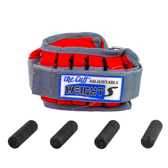 Adjustable Cuff wrist weight - 4 lb - 20 x 0.2 lb inserts - Red