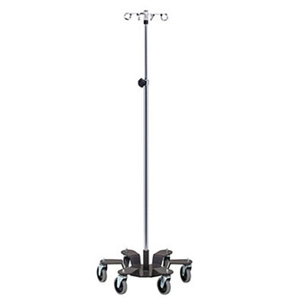 Clinton, 4-Hook IV Pole, Heavy Base Infusion Pump Stand (6-Leg)