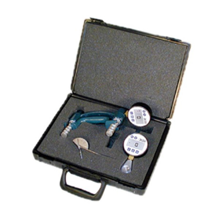 The 3 Piece Hand Evaluation set from Baseline features: 1 Digital 300LB Capacity Hydraulic Hand Dynamometer, 1 100 LB Capacity Pinch Gauge, and a 6 inch Steel Goniometer. The 3 Piece Hand Evaluation set from Baseline features: 1 Digital 300LB Capacity Hydraulic Hand Dynamometer, 1 100 LB Capacity Pinch Gauge, and a 6 inch Steel Goniometer.