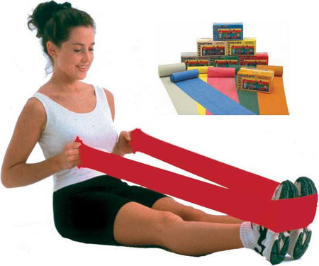 Cando 5-Set Low Powder Exercise Resistance Band 25-Yd. Dispenser Cando 5-Set Low Powder Exercise Resistance Band 25-Yd. Dispenser