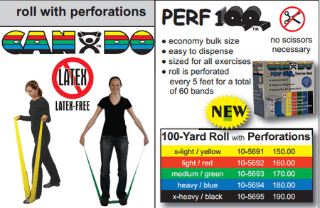 Cando Perf-100, No-latex, 100-Yard exercise band Cando Perf-100, No-latex, 100-Yard exercise band