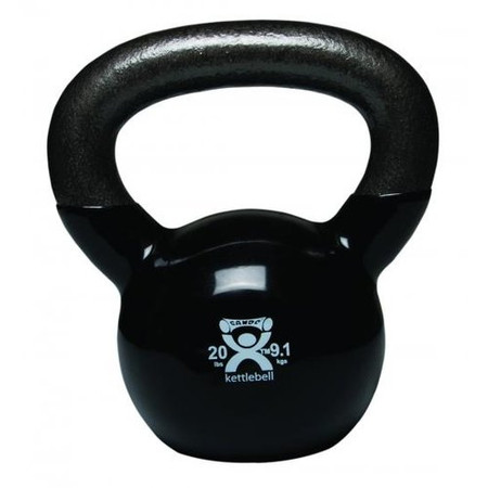 Cando Vinyl-Coated Kettlebell (Black, 20 lbs)