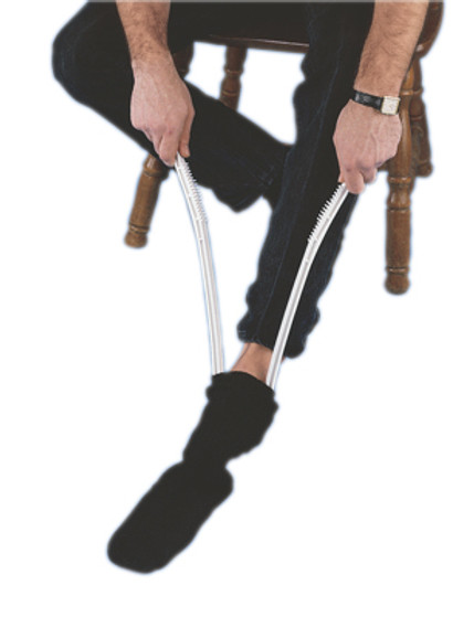 Slip-on sock opening dressing aid