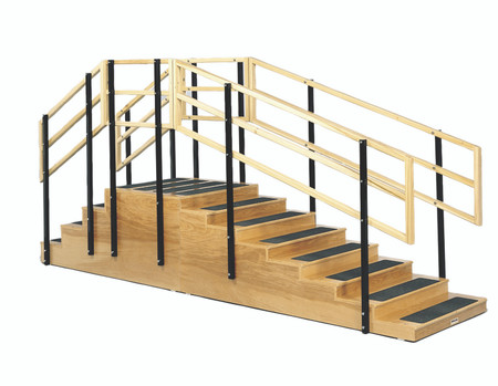 Convertible Training Stairs with "30 x 30" Platform - 4 and 8 Steps - Straight