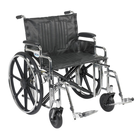 Sentra Extra Heavy Duty Wheelchair, Detach. Desk Arms, Swing away Footrests, 24" Seat Sentra Extra Heavy Duty Wheelchair, Detach. Desk Arms, Swing away Footrests, 24" Seat