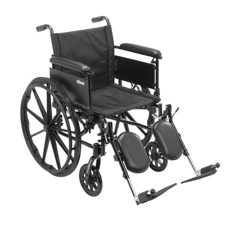Cruiser X4 Dual Axle 16" Seat Wheelchair - Adj/Detach. Full Arms, Elev. Leg Rests