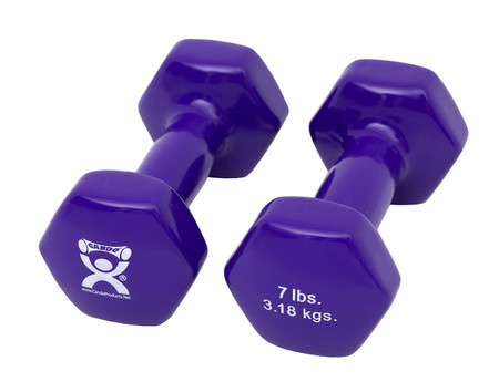 CanDo Vinyl Coated Dumbbell - 7 lbs pair (Purple)