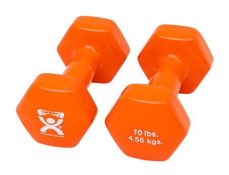 CanDo Vinyl Coated Dumbbell - 10 lbs pair (Orange)