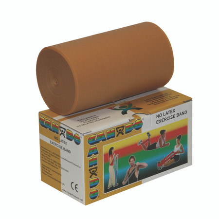 CanDo Latex Free Exercise Resistance Band (6 yd roll - Gold - XXX-heavy)