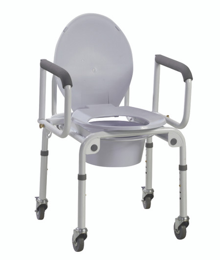 Commode - drop arms, with wheels, aluminum Commode - drop arms, with wheels, aluminum
