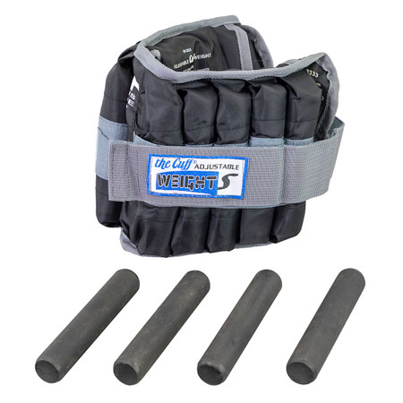 Adjustable Cuff ankle weight - 20 lb - 20 x 1 lb inserts - Black 