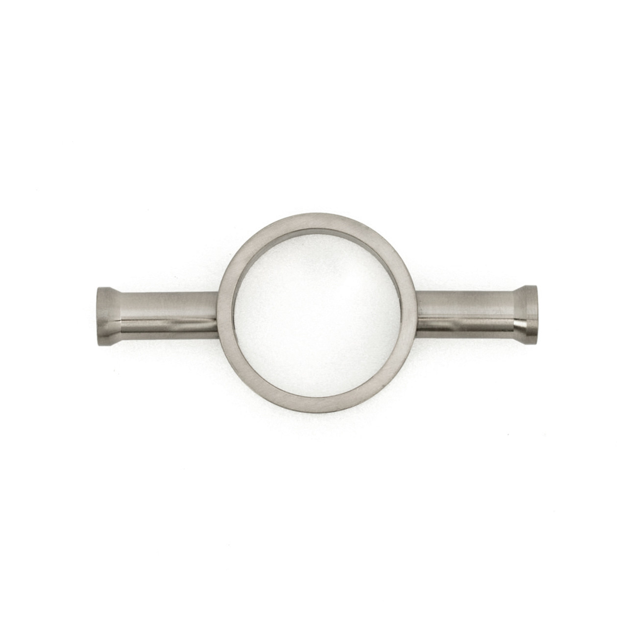 Radiant Round Vertical Towel Rail Ring Hook Brushed Nickel