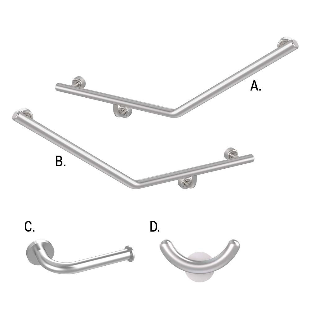 ConServ Grab Rail Ambulant Accessible Kit Linear Brushed Stainless