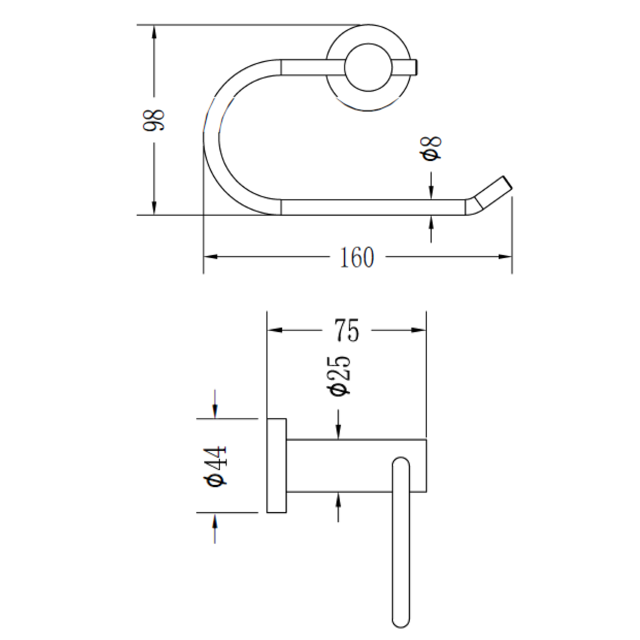 Raymor Projix Toilet Roll Holder Chrome