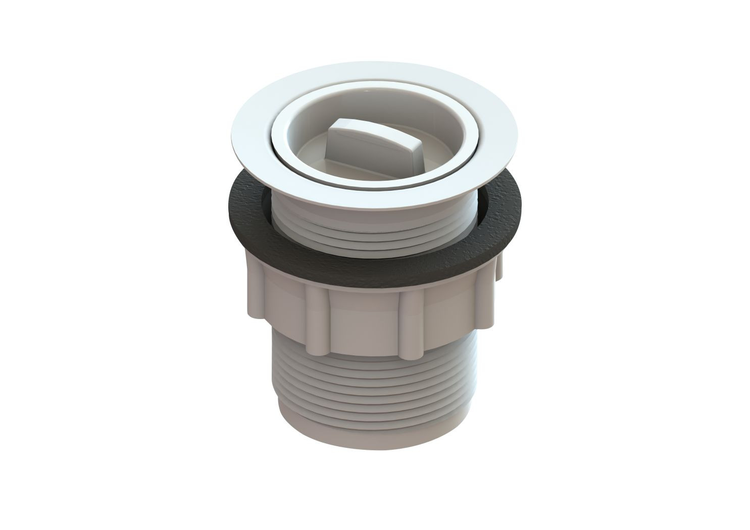 Art Australia Plug and Waste 40mm x 70mm Plastic with Rubber Plug. White in White