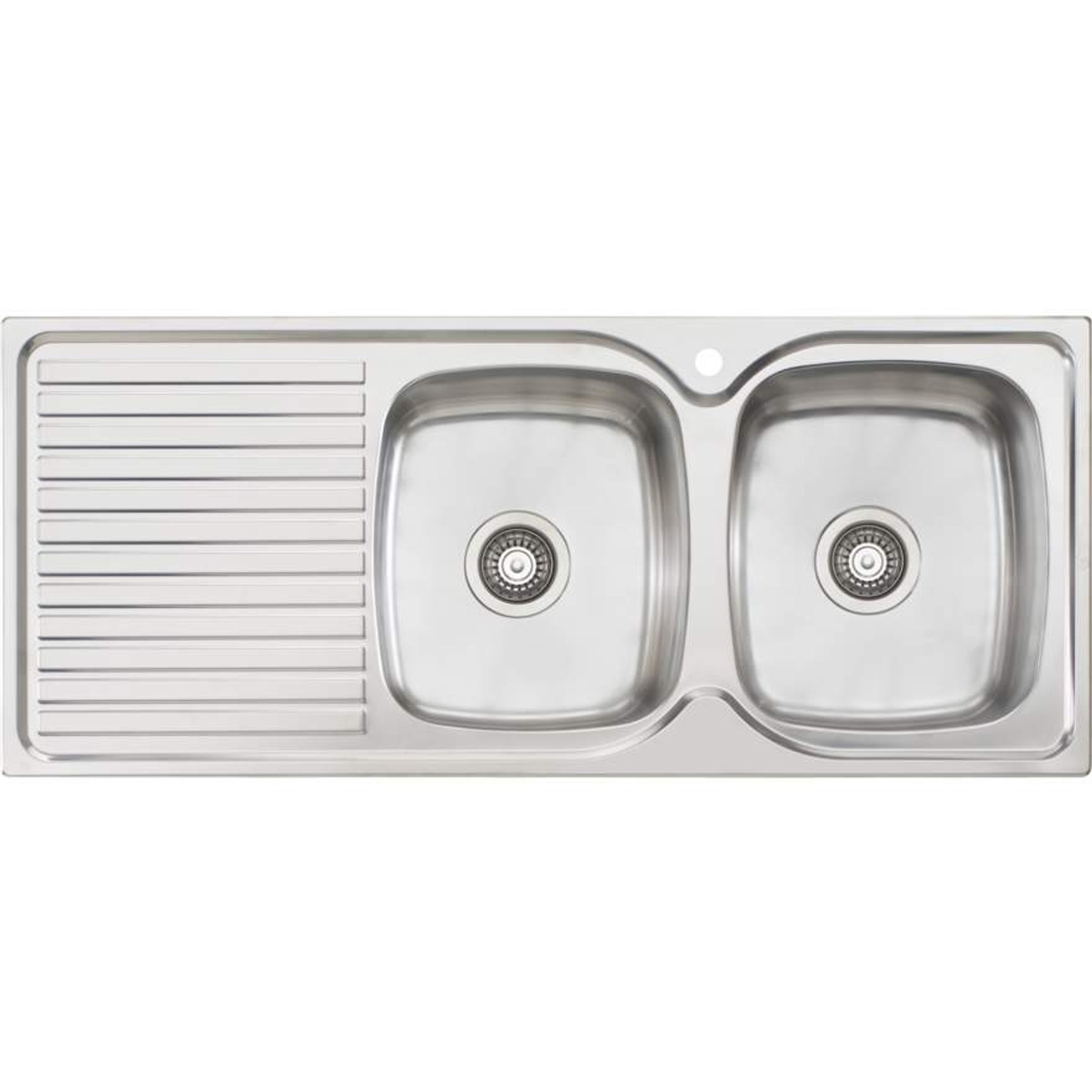 Oliveri Endeavour Double Bowl Topmount Sink With Drainer1TH in