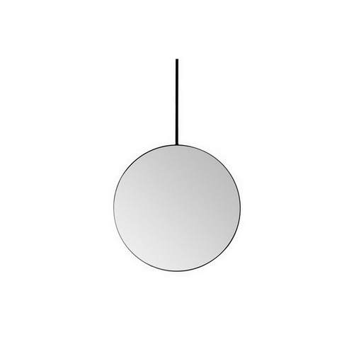Stella Round Mirror 700 x 700mm Matte Black with Adjustable Rail [166307]