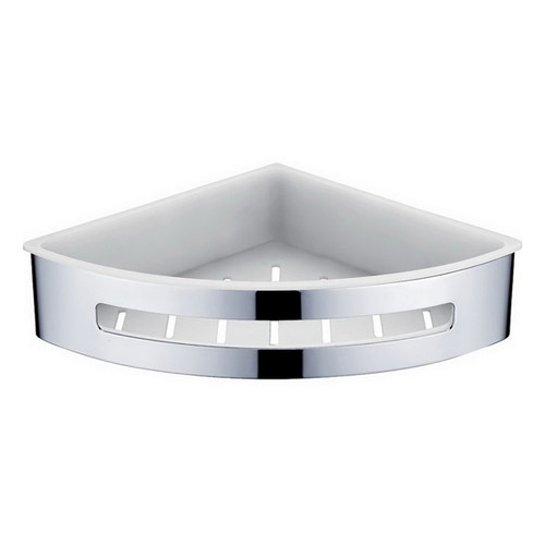Corner PVC Shower Shelf Chrome & White [168774]