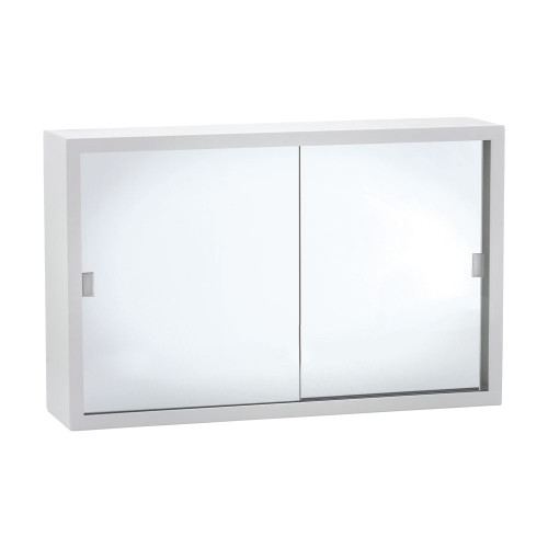 Mirror Shaving Cabinet w/Glass Mirror 600mm x 380mm x 143mm Metal Bright White [168768]