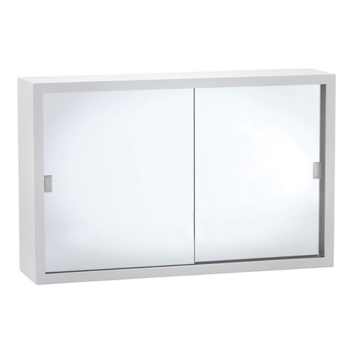 Mirror Shaving Cabinet w/Glass Mirror 600mm x 380mm x 143mm Metal Bright White [168768]