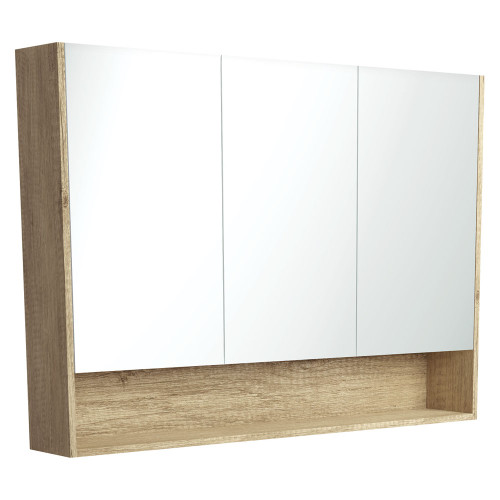 Uni Mirror Cabinet w/Display Shelf 1200mm Scandi Oak [169172]