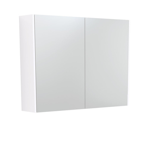 Mirrored Cabinet with Side Panels 900mm Gloss White [169162]