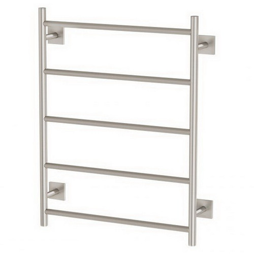 Radii Heated Towel Ladder 62W 5 Bar 550mm x 740mm with Square Plate Brushed Nickel [199294]