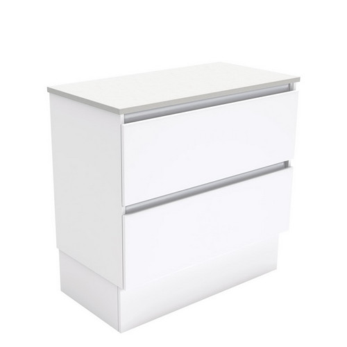 Quest 900 Gloss White Cabinet on Kick Board 2 Drawer [180681]
