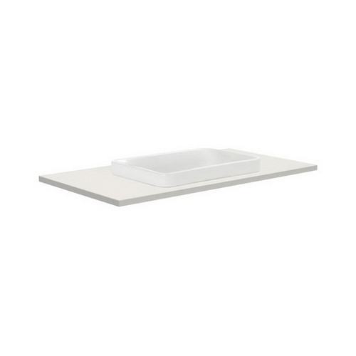 Sarah Roman Sand 900 Semi-inset Basin-Top + Fingerpull Gloss White Cabinet on Kick Board 2 Door 3 Right Drawer 1 Tap Hole [196785]