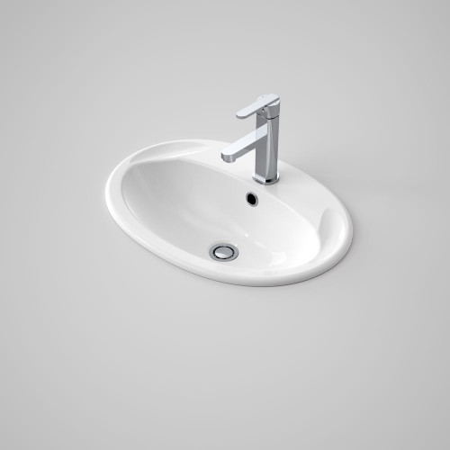 Caravelle Semi Recessed Basin with Bracket 550mm Vitreous China White 1 Tap Hole [057722]
