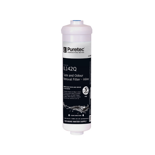 Puretec Inline Carbon Water Filter Cartridge Includes 1/4in Quick Connect Fittings [251403]