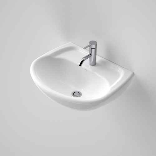 Caravelle Wall Basin 550mm with Bracket White 1 Tap Hole [058648]