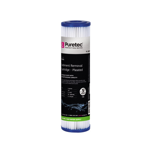 Puretec Pleated Sediment Water Filter Cartridge 10in 5 Micron [251414]
