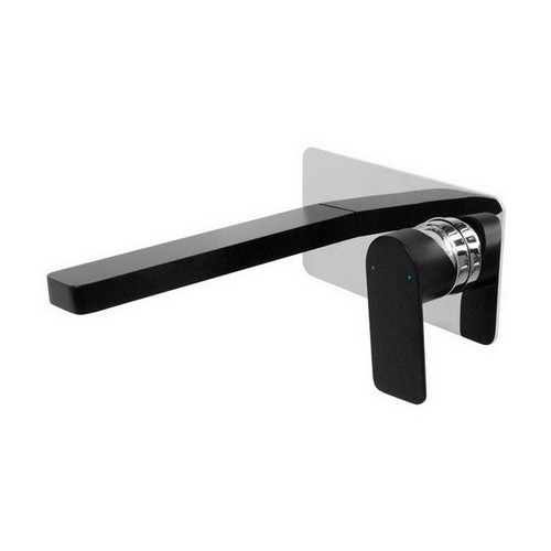 Cosmopolitan Wall Basin Set Chrome & Matte Black Spout [150932]