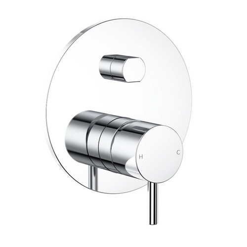 Round Pin Wall Bath / Shower Mixer with Diverter Chrome [156370]