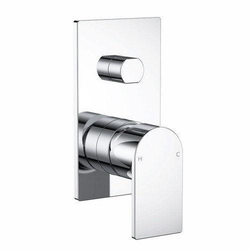 Round Square Wall Bath / Shower Mixer with Diverter Chrome [165162]