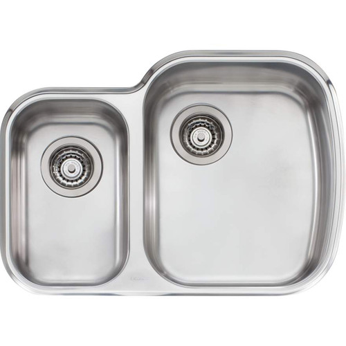 Monet Sink 1&1/2 Bowl (RH Large Bowl) MO72U 675mm x 500mm No Tap Hole Undermount Stainless Steel [067821]