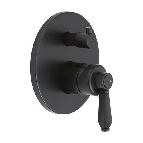 Eleanor Wall Bath / Shower Mixer with Diverter Matte Black [169628]