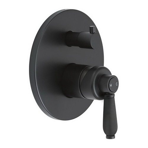 Eleanor Wall Bath / Shower Mixer with Diverter Matte Black [169628]