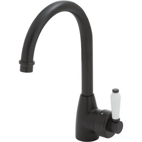 Eleanor Gooseneck Sink Mixer Matte Black / Ceramic [169638]