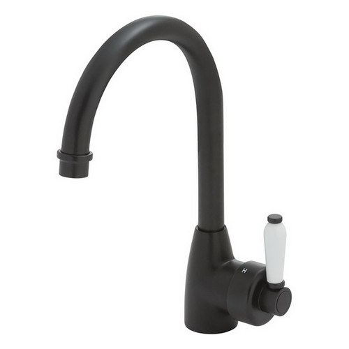Eleanor Gooseneck Sink Mixer Matte Black / Ceramic [169638]