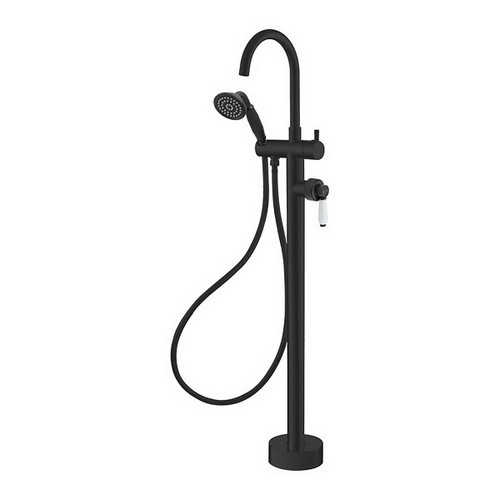 Eleanor Floor Mount Bath Filler with Shower Matte Black / Ceramic [169624]