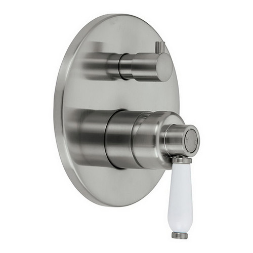 Eleanor Wall Bath / Shower Mixer with Diverter Brushed Nickel / Ceramic [169626]