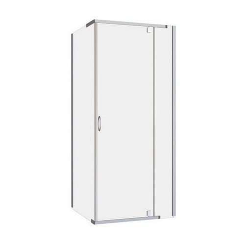 Cascade Square Semi-Frameless Pivot Shower Screen Centre Outlet 900mm Chrome [121213]