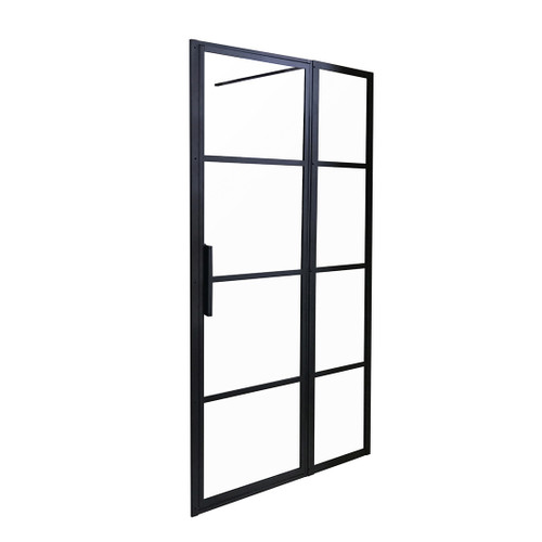 Manhattan Framed Alcove Shower Screen Left Hand Door 1200mm x 2100mm Matte Black [180794]