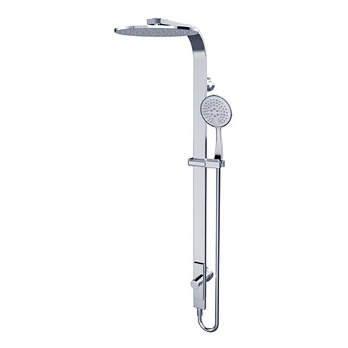 Modern Round Rain Twin Shower (Single Hose) 3Star Chrome [195083]