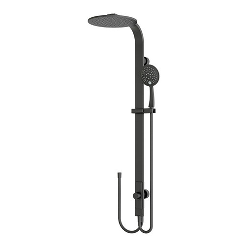 Modern Round Rain Twin Shower (Double Hose) 3Star Matte Black [195085]