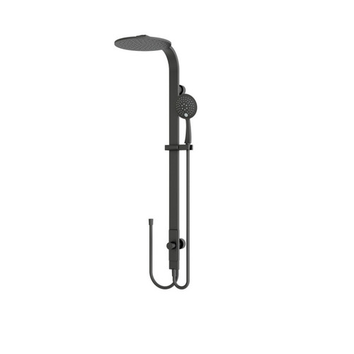 Modern Round Rain Twin Shower (Double Hose) 3Star Matte Black [195085]